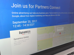 Dynamics Online - Google Partners Connect registration page